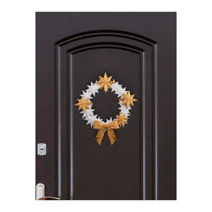 Eco Lounge Altın Yıldız Kapı Süsü 21 cm – Yılbaşı Yeni Yıl Dekorasyon