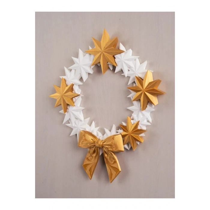 Eco Lounge Altın Yıldız Kapı Süsü 21 cm – Yılbaşı Yeni Yıl Dekorasyon