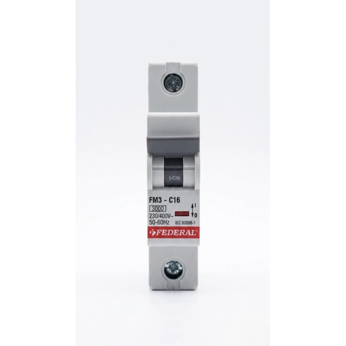 Eco Lounge FEDERAL 1X16 A C Tipi 3Ka Otomatik Sigorta FM3-C 9EC-C0331-0D16