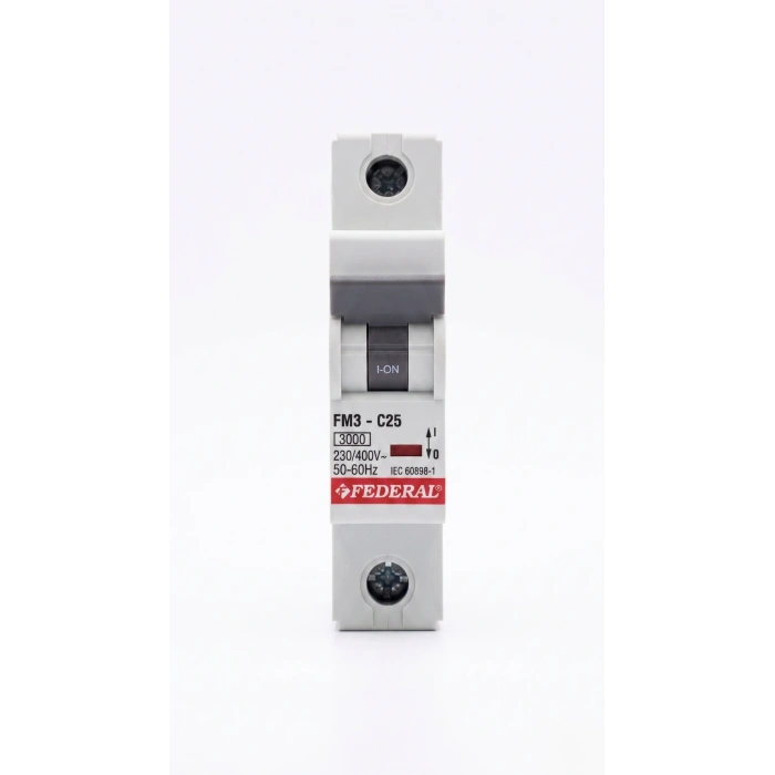 Eco Lounge FEDERAL 1X25 A C Tipi 3Ka Otomatik Sigorta FM3-C 9EC-C0331-0D25