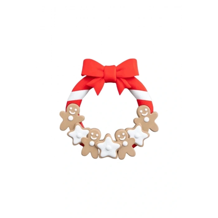 Eco Lounge Kurabiye Temalı Kapı Süsü 21 cm – Yeni Yıl Dekorasyonu 3D Baskı