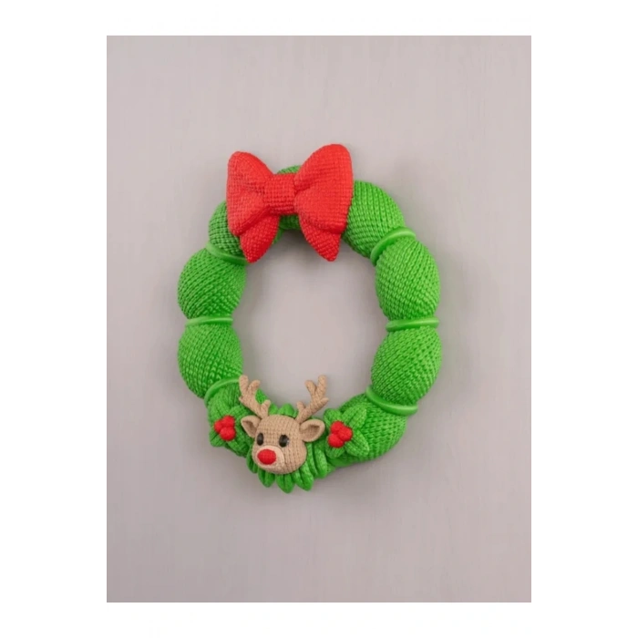 Eco Lounge Örgü Dokulu Geyik Kapı Süsü 21 cm – Yılbaşı Yeni Yıl Dekoru