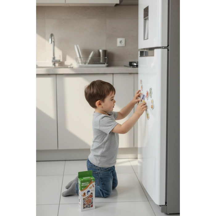 Eğitici Manyetik Oyuncak Seti, 30 Hayvan 26 Sebze ve Meyve Magnet