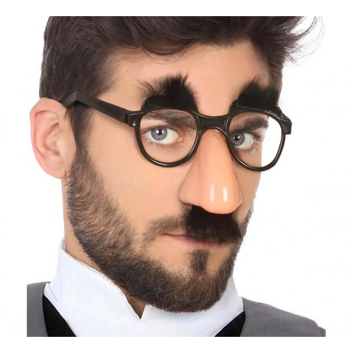 Eğlenceli Kılık Değiştirme Kaş Bıyık Mizah Gözlüğü 9x13 cm (5047)