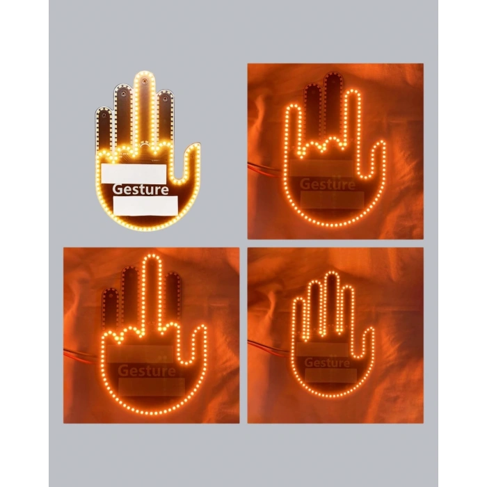 El Hareketiyle Kontrol Edilen 176 LED Amber Güvenlik Lambası