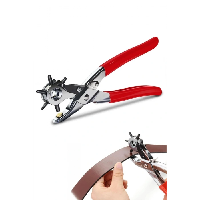 El Tipi Deri Delik Açma Pensesi Döner Başlıklı Kemer Delik Delici Alet Kemer Çanta ve Deri Delici