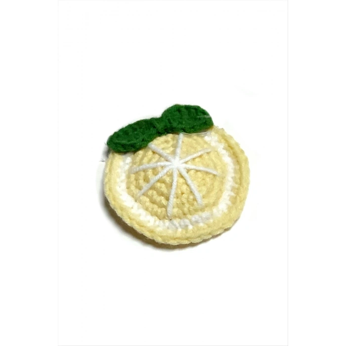 El Yapımı Limon İşlemeli Örgülü Çıtçıtlı Toka