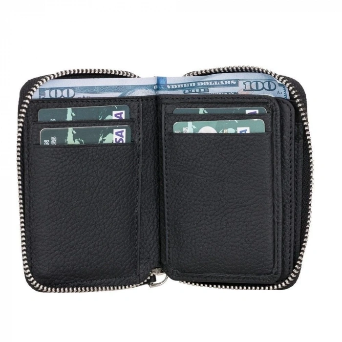 Elvis Deri Erkek Cüzdan FL01 Siyah