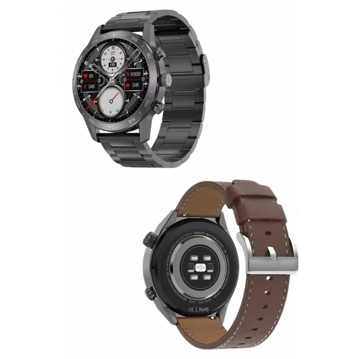 Erkeklere Özel Akıllı Saat Çelik Kordon Bluetooth Bağlantılı İOS ve Android Uyumlu