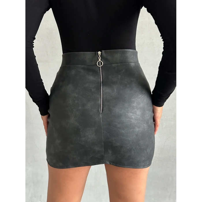 Eskitme deri mini etek