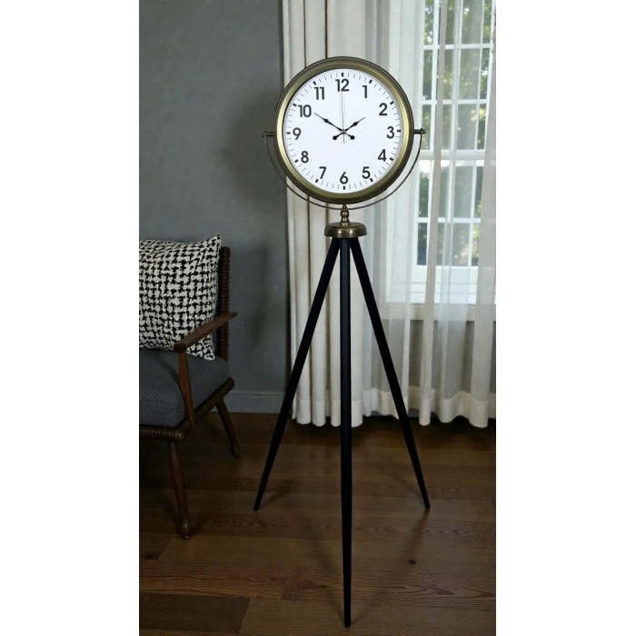 Eskitme Tripod Ayaklı Dekoratif Saat
