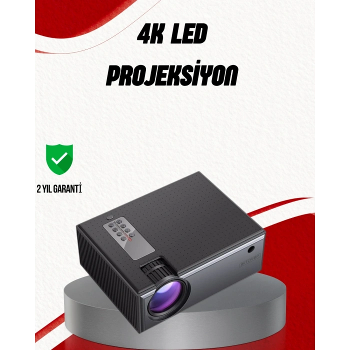 Ev Sineması İçin LED Projeksiyon Cihazı – Gündüz Görünür Parlaklık, Oyun Konsolu Uyumlu