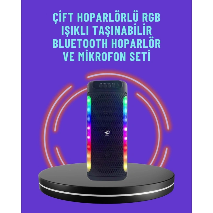 Ev ve Dış Mekan Kullanımına Uygun RGB Işıklı Hoparlör