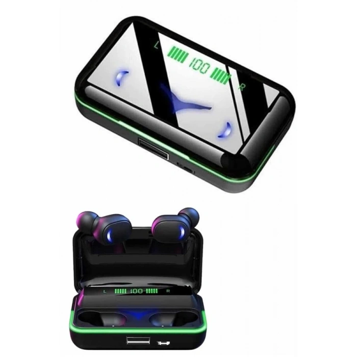 Extra Bass Kablosuz Kulaklık Işıklı Bluetooth Kulaklık Powerbank Özellikli