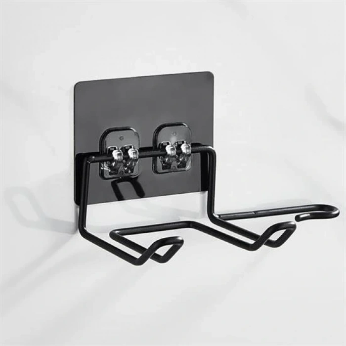 Fön Makine Askısı Siyah Yapışkanlı Fön Makine Tutucu (5047)