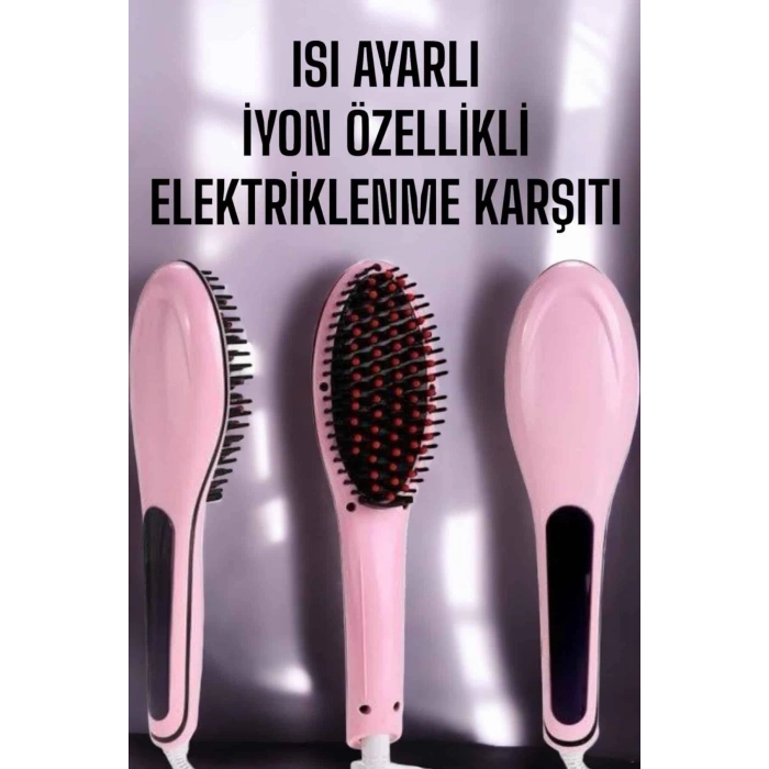 Fön Tarağı Saç Düzleştirici Sıkı Dişli Isı Ayarlı Elektriklenme Karşıtı