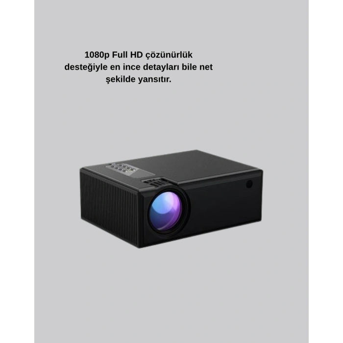 Full HD 1080p Projeksiyon Cihazı Taşınabilir LED Teknolojili ve HDMI Uyumlu
