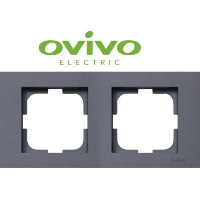 Füme İkili Çerçeve Grano - Priz ve Anahtar İçin Uyumlu Çerçeve