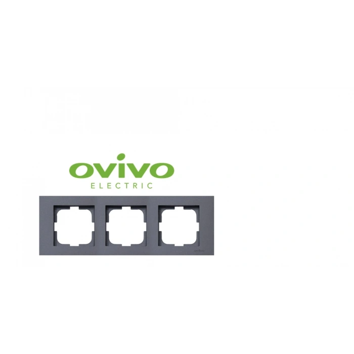 Füme Üçlü Çerçeve Grano - Priz ve Anahtar İçin Uyumlu Çerçeve