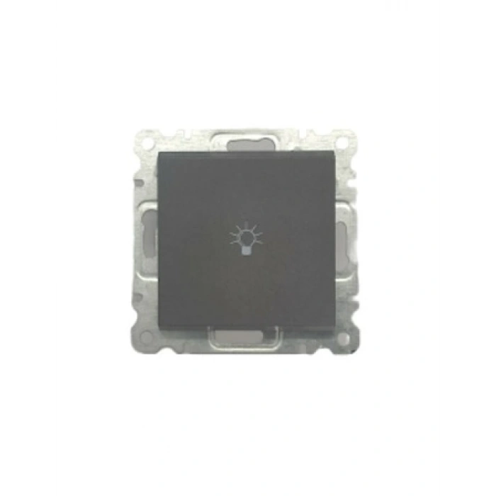 Füme Zil Butonu Lıght Modül Çerçevesiz - Priz ve Anahtar İçin Uyumlu Çerçeve