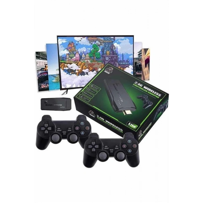 Game Stick 20000 Oyun Kablosuz Çift Kol Retro Oyunlar Game Stick Atari 2.4g 4K