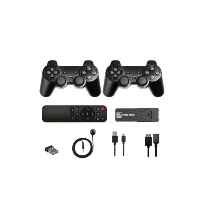 Game Stick Çift Oyun Konsolu Smart TV Game Box 8k Ultra HD 64 Gb