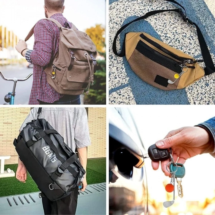 Gerçekçi Golf Tasarımlı Şık Anahtarlık Kolye Çanta Süsü Golf Keychain