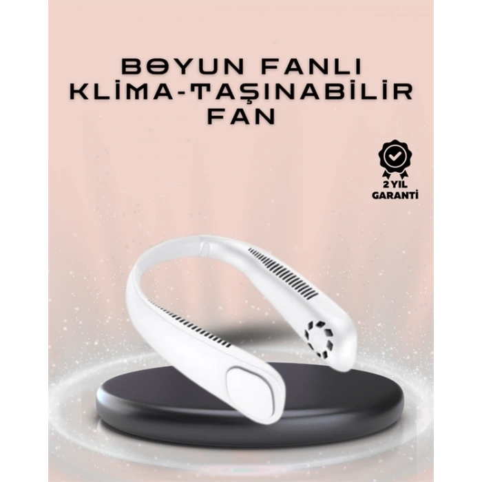 Giyilebilir Sessiz Fan | 224g Hafif, Bladeless Güvenli Tasarım, 5 Vitesli Soğutma, USB Şarjlı Fan