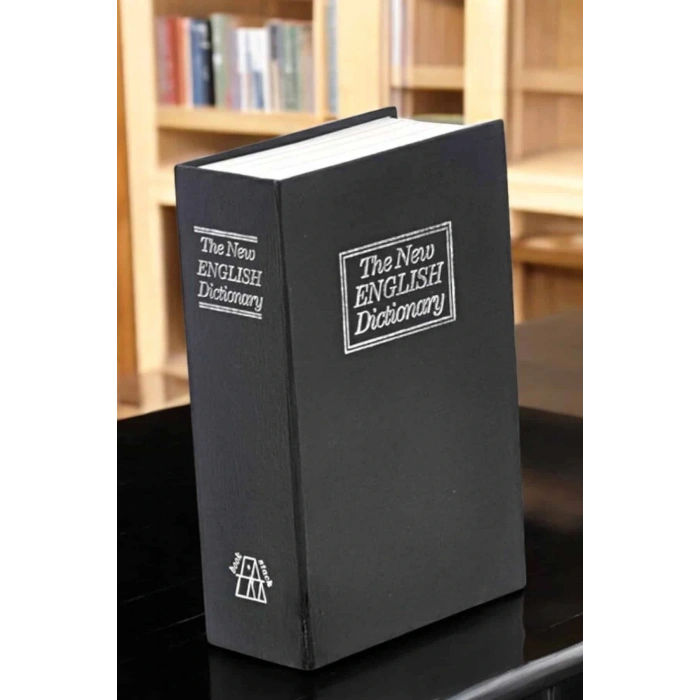 Gizli Kasa İngilizce Sözlüğü Kitap Görünümlü Anahtarlı Gizli Mini Çelik Kasa Kilitli