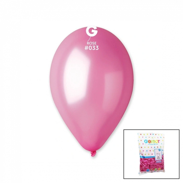 GM-110-33 METALİK - PEMBE BALON 11&apos;&apos; - 28CM - 100 PARÇA (5047)