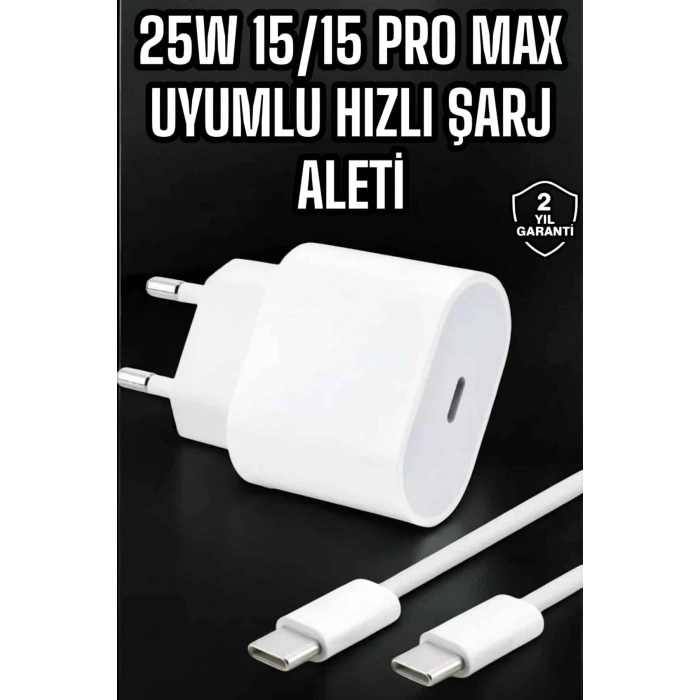 Güç Adaptörü ve Kablosu Şarj Aleti 15/15 Pro Max Uyumlu Hızlı Şarj