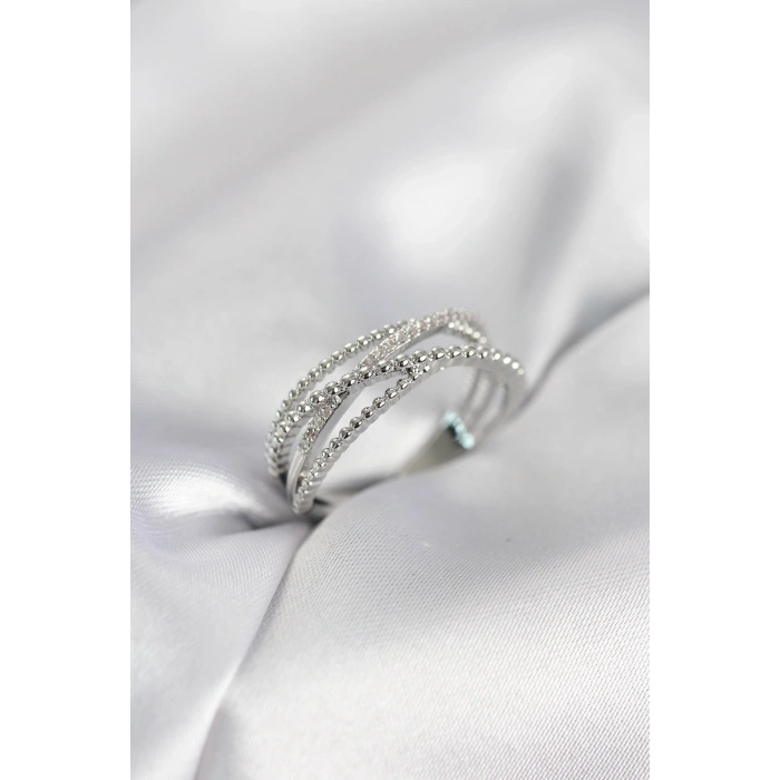 Gümüş Renk Sarmal Model Kadın Yüzük