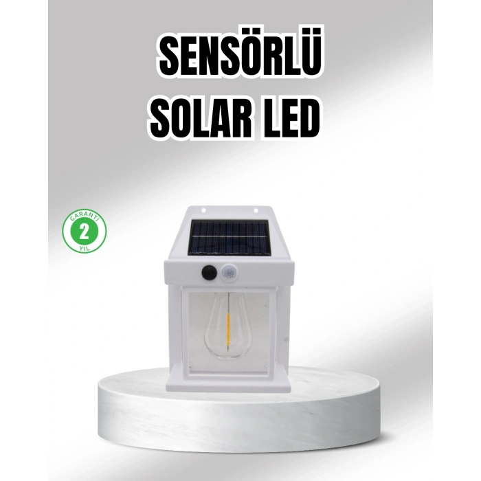 Güneş Enerjili Dış Mekan Sensörlü Duvar Lambası IP65 Su Geçirmez