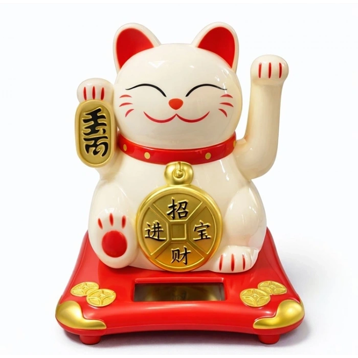 Güneş Enerjili Sallanan Şans Kedisi - Maneki Neko Alk4523
