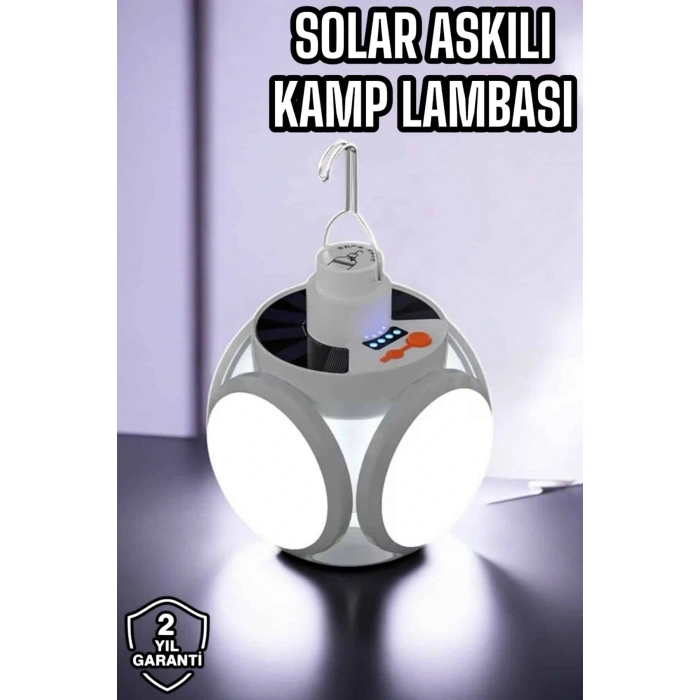 Güneş Enerjili Solar Aydınlatma Kamp Çadır Lambası Şarjlı Ampül Led Şarjlı El Feneri Işıldak