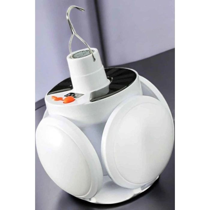 Güneş Enerjili Solar Aydınlatma Kamp Çadır Lambası Şarjlı Ampül Led Şarjlı El Feneri Işıldak