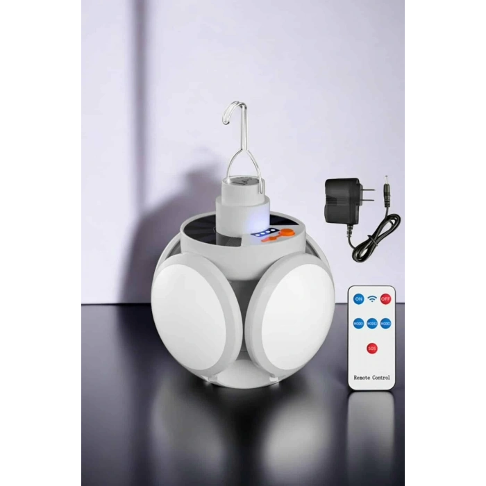 Güneş Enerjili Solar Aydınlatma Kamp Çadır Lambası Şarjlı Ampül Led Şarjlı El Feneri Işıldak