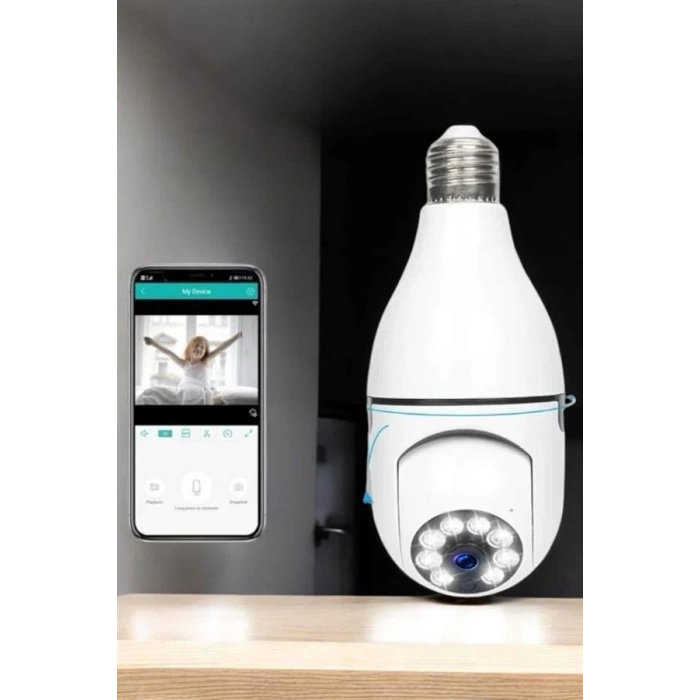 Güvenlik Kamerası Wifi Kamera Duylu Ev Kamerası Wifi Bağlantılı Dönebilen