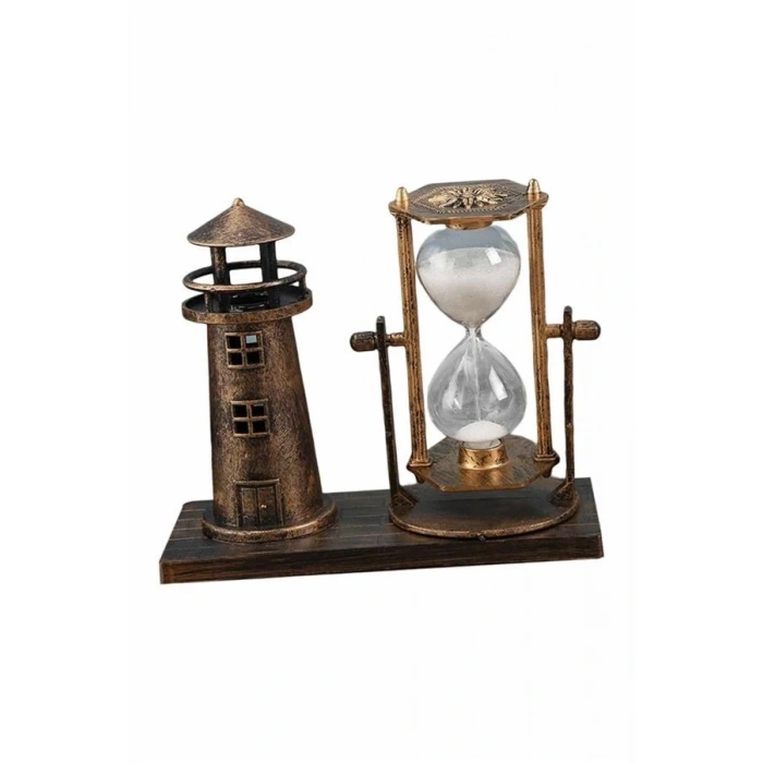 Hediyelik Eşya Retro Ahşap Deniz Feneri Kum Saati Biblo