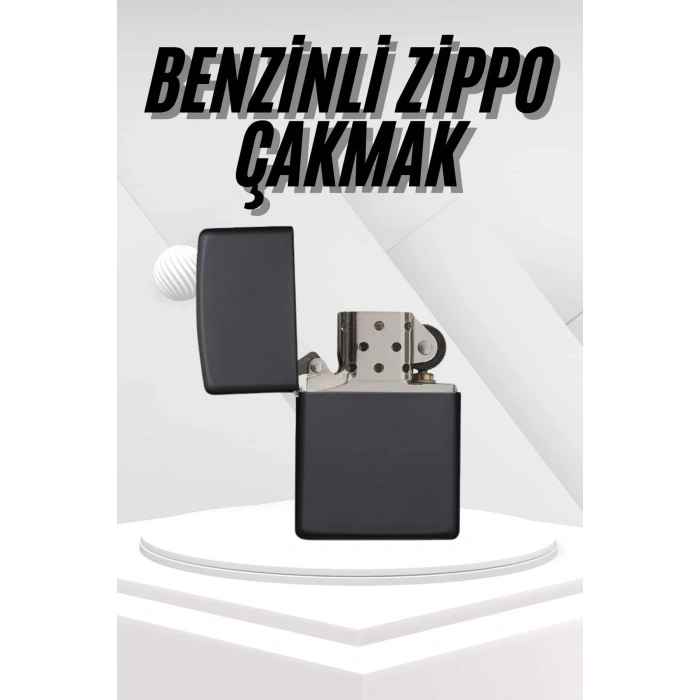 Hediyelik Zarif Zippo Model Siyah Benzinli Çakmak