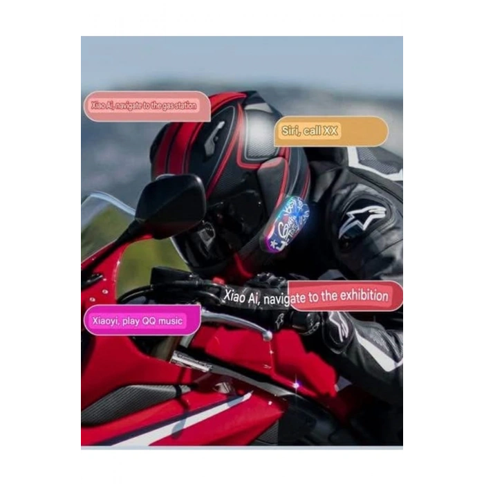 Helmet Graffiti Motor Kask Kulaklık Rgb Modlu Su Geçirmez 6.0 Bluetooth Intercom Yenı Model