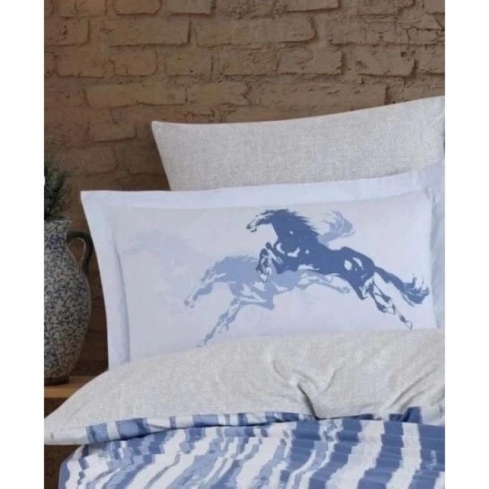 Hobby Çift Kişilik Poplin Nevresim Cascade Lacivert