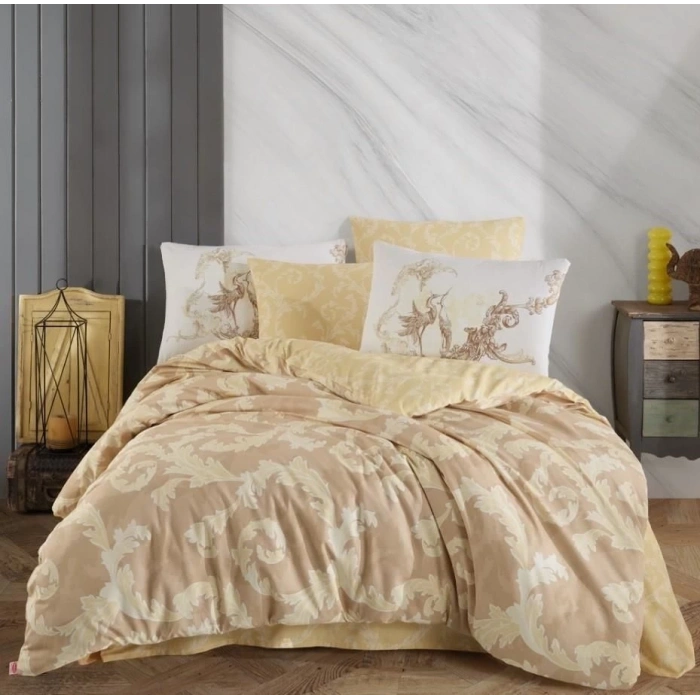 Hobby Çift Kişilik Ranforce Nevresim Takımı Avangarde Krem