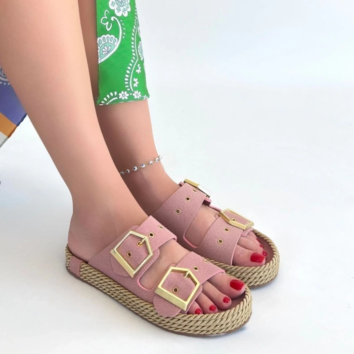 İces Pudra Nubuk Terlik