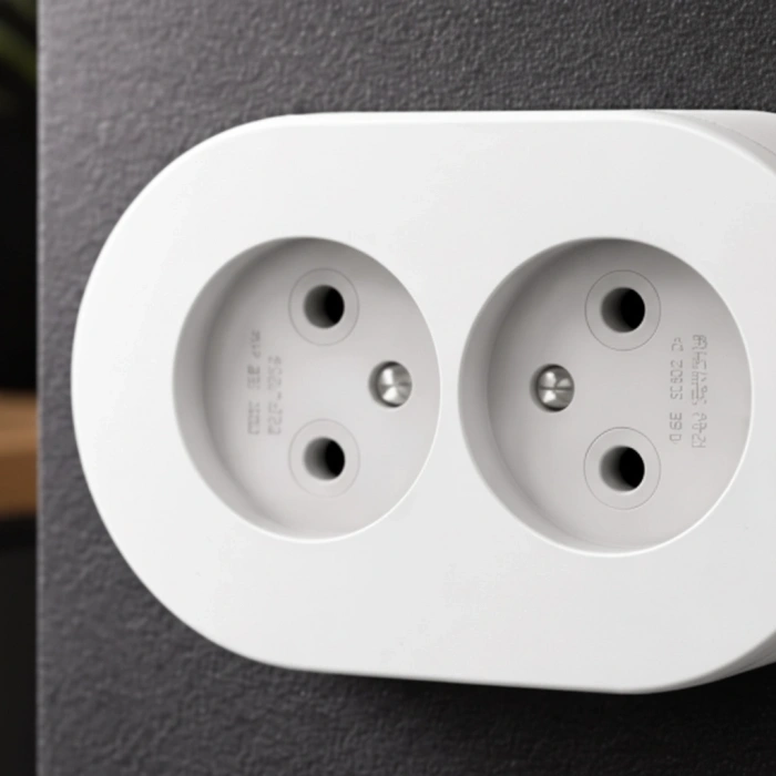 İkili Beyaz Topraklı Sıva Üstü Priz - Modern Elektrik Çiftli Priz