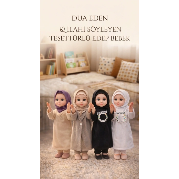 İlahi Söyleyen Tesettürlü Dua Eden Edep Bebek  Ramazan Oyuncağı