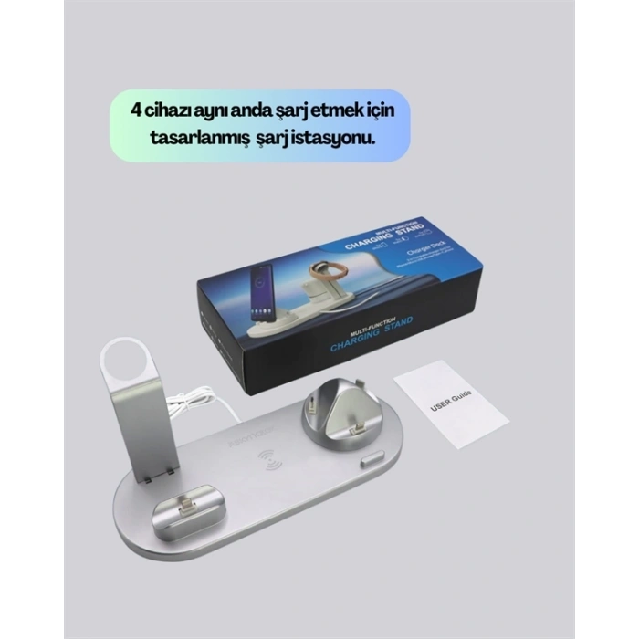 iPhone, Apple Watch ve AirPods ile Uyumlu 4ü 1 Arada Şarj Ünitesi – Tüm Apple Cihazları Tek Noktada
