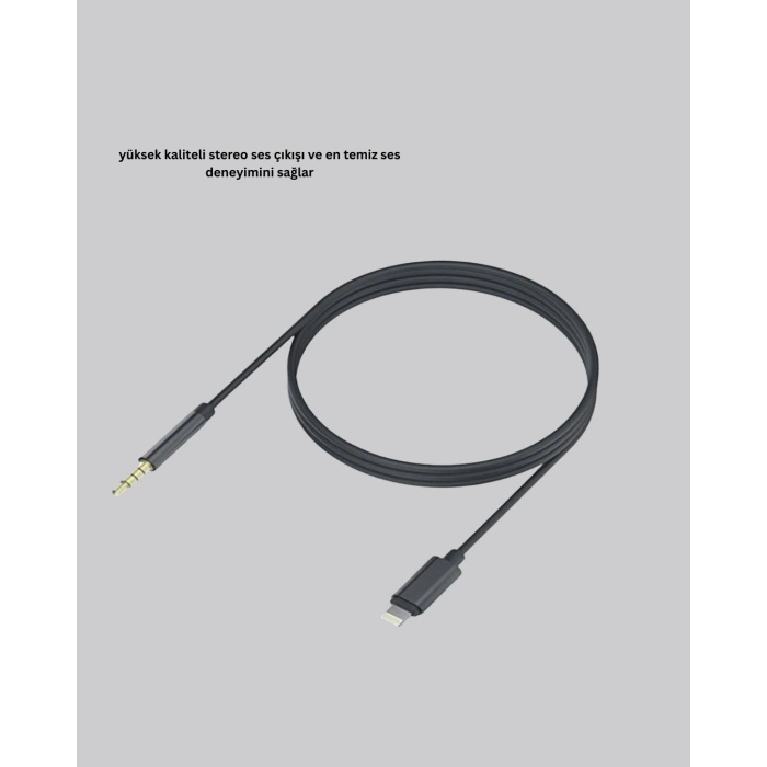 iPhone Uyumlu Lightning 3.5mm Aux Adaptör Kablo Stereo Ses Aktarım