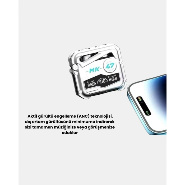 IPX5 Su Geçirmez Kablosuz Bluetooth Kulaklık – Powerbank Şarj Kutulu, Düşük Gecikmeli Oyun Modu