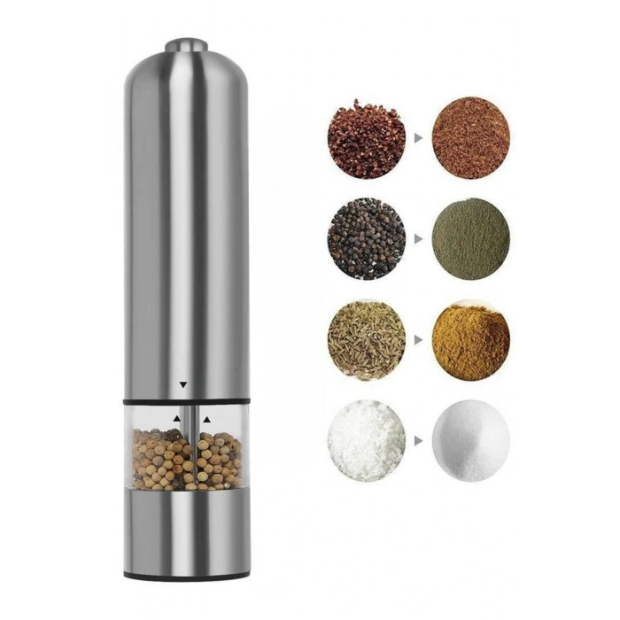 Işıklı Otomatik Tuz ve Karabiber Öğütücü Baharat Öğütücü